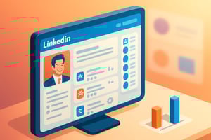 isometric The image depicts a vibrant LinkedIn interface showcasing a personal profile of a legal tech founder The profile features a professional hea-2